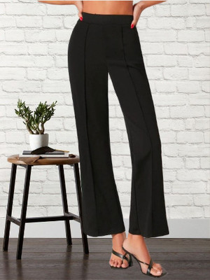 MISS BALIKA Flared Women Black Trousers