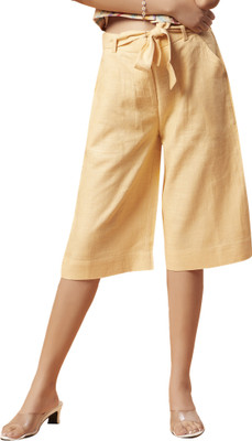 Bottoms.love Regular Fit Women Yellow Trousers