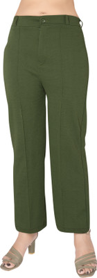 Fashion Bazaar Straight Fit Women Green Trousers