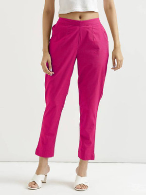 STYLE GRID Regular Fit Women Pink Trousers