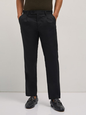 THE BEAR HOUSE Regular Fit Men Black Trousers