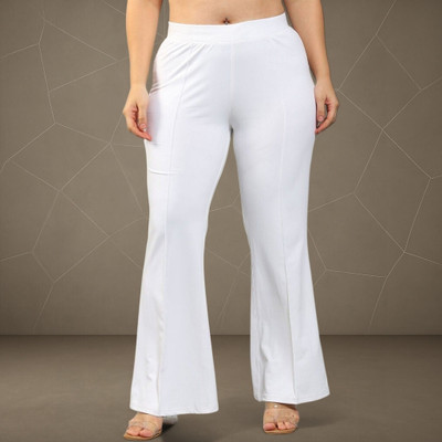 Anitafashion Comfort Fit, Regular Fit Women White Trousers