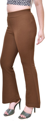 Urban weave Regular Fit Women Brown Trousers