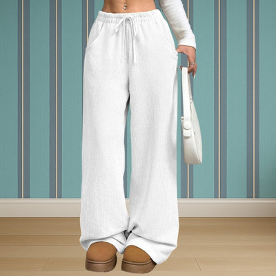 Anitafashion Relaxed Women White Trousers