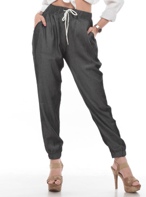 TRUELADY Relaxed Women Black Trousers