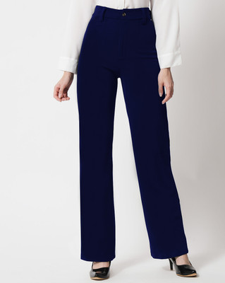 Toochki Slim Fit Women Blue Trousers