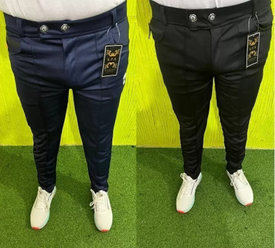 SUMITGARMENT Regular Fit Men Black, Purple Trousers