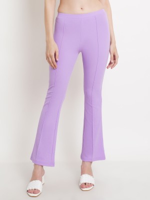 POPWINGS Regular Fit Women Purple Trousers