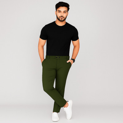 STYROVA. Slim Fit Men Green Trousers