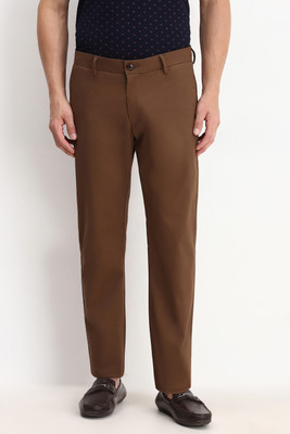 Allen Solly Regular Fit Men Brown Trousers