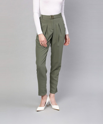 SASSAFRAS Tapered Women Green Trousers