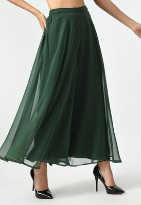 MANIJAYFAB Regular Fit Women Dark Green Trousers