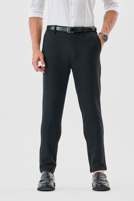 Snitch Slim Fit Men Black Trousers
