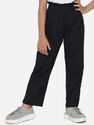 luyk Regular Fit Girls Black Trousers