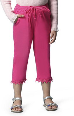 BIBA Slim Fit Girls Pink Trousers