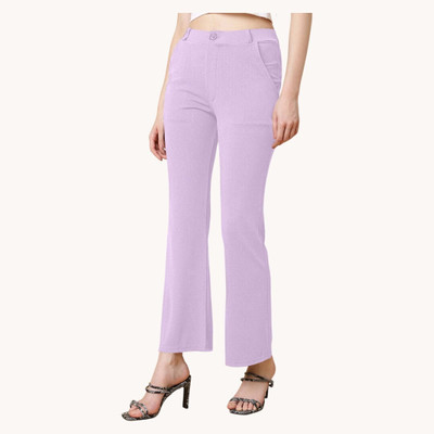 INDIANRANG Regular Fit Women Purple Trousers