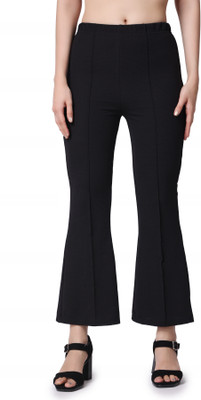 YOZO Slim Fit Women Black Trousers