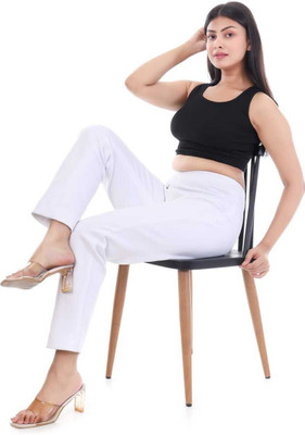atri attires Straight Fit Women Black Trousers