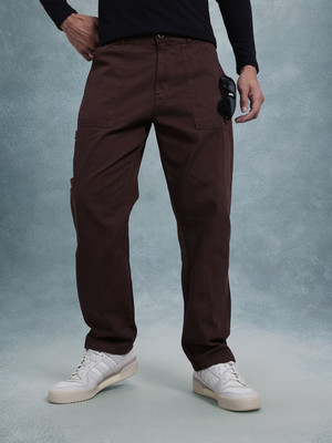 Roadster Straight Fit Men Maroon Trousers