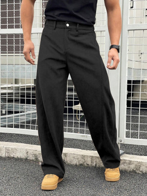 Rajovati Regular Fit Men Black Trousers