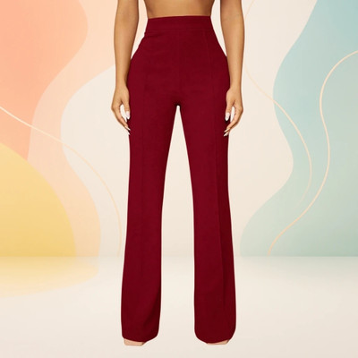 nitafashion Loose Fit Women Maroon Trousers
