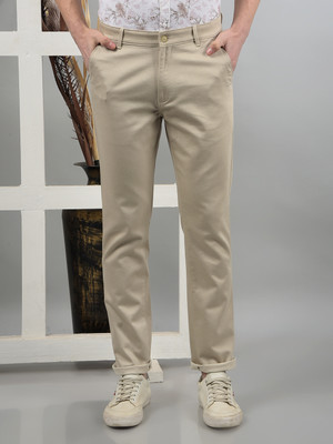 CRIMSOUNE CLUB Slim Fit Men Beige Trousers