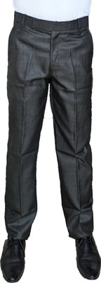 fineblu Regular Fit Men Black Trousers
