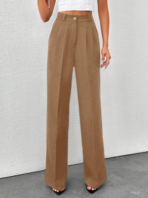 NUCOUTHS the style you love Regular Fit Women Brown Trousers
