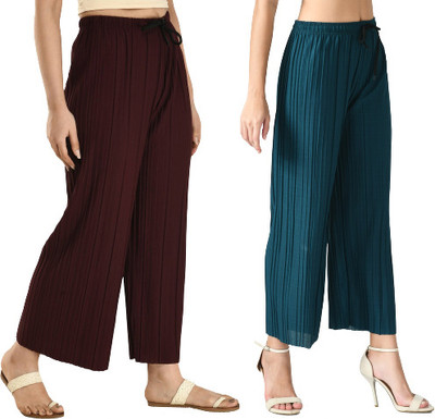 Brainbees Straight Fit Women Brown, Blue Trousers
