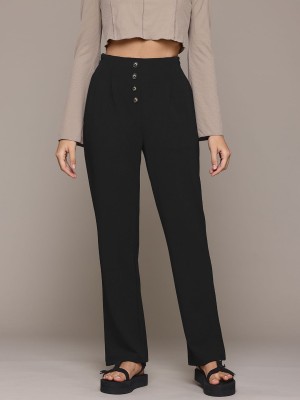 Roadster Regular Fit Women Black Trousers