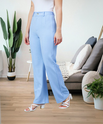 Marc Laurent Regular Fit Women Blue Trousers