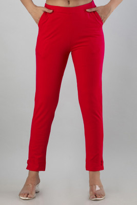 KEATY Regular Fit Women Red Trousers