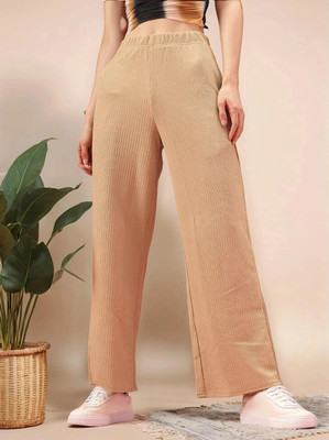 Dwarros Loose Fit Women Beige Trousers