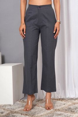 VYMO Regular Fit Women Grey Trousers
