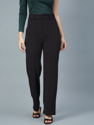 Maheshvi Regular Fit Women Black Trousers