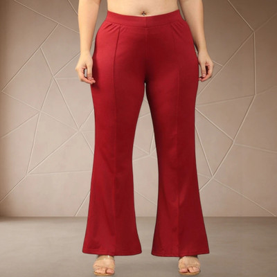 Anitafashion Loose Fit Women Maroon Trousers