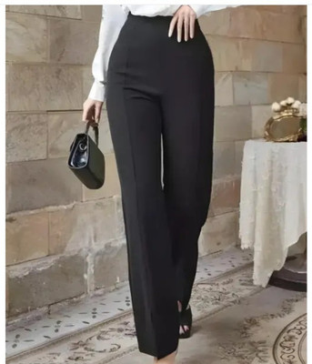 Rhenowear Regular Fit Women Black Trousers