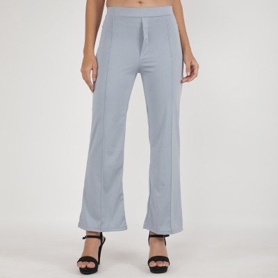 cozzy collecttions Flared Women Light Blue Trousers