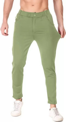 P S Traders Regular Fit Men Light Green Trousers