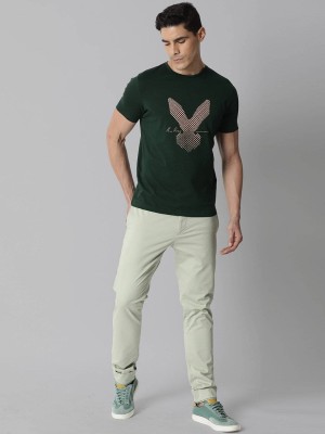 RARE RABBIT Slim Fit Men Green Trousers