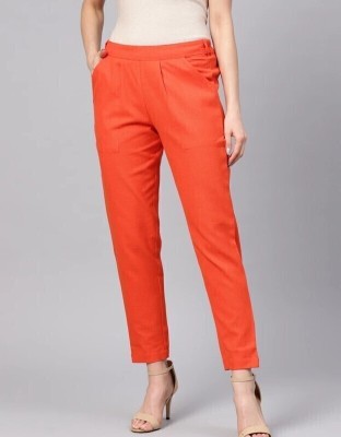 Fiona Regular Fit Women Orange Trousers