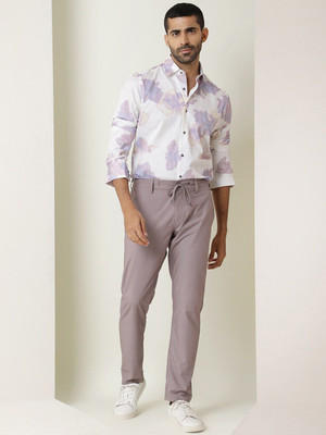 RARE RABBIT Slim Fit Men Purple Trousers