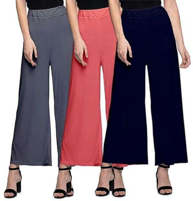 ANURUPAM FASHION Flared Women Grey, Pink, Dark Blue Trousers