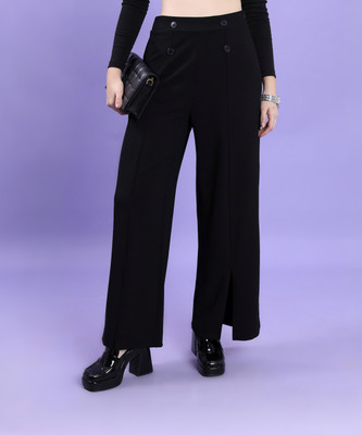 Tokyo Talkies Flared Women Black Trousers