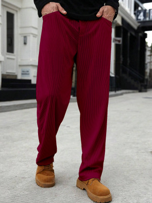 Rajovati Slim Fit Men Maroon Trousers