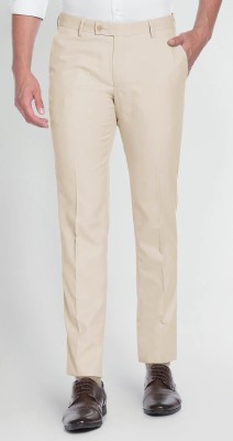 ARDLOR Slim Fit Men Cream Trousers