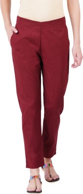 Happy Bunny Slim Fit Women Maroon Trousers