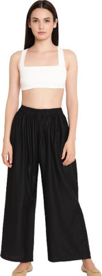 CMUNIQUECREATION Flared Women Black Trousers