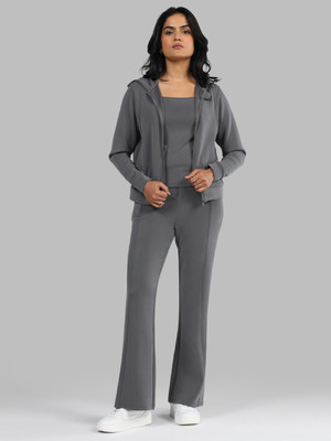 BlissClub Flared Women Black Trousers