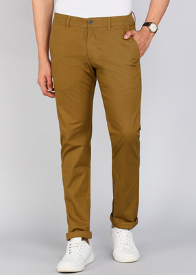 PETER ENGLAND Regular Fit Men Khaki Trousers